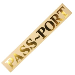 Pass~Port Sticker – Gold – RUB ON STYLE DECAL