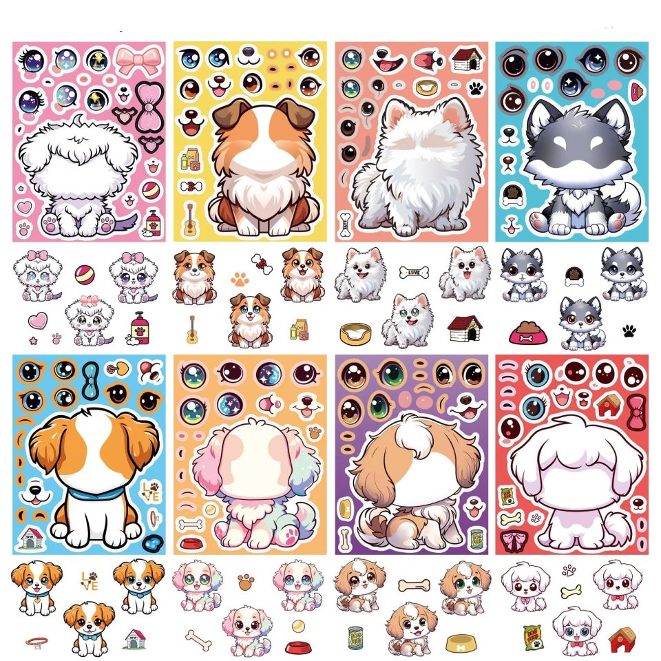 Dog Sticker Dress Up Set (8 pcs)