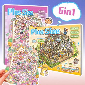 Pink Holo Large Sticker Booklet (6 in 1)