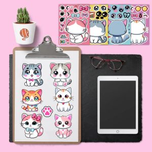 Cat Sticker Dress Up Set (8 pcs)
