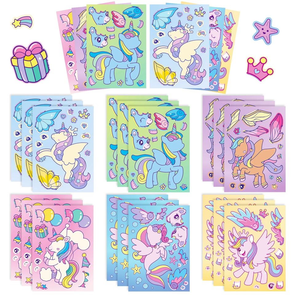 Unicorn Sticker Dress Up Set (6 pcs)