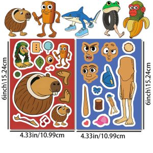 Brainrot Meme Sticker Dress Up Set (8 pcs)
