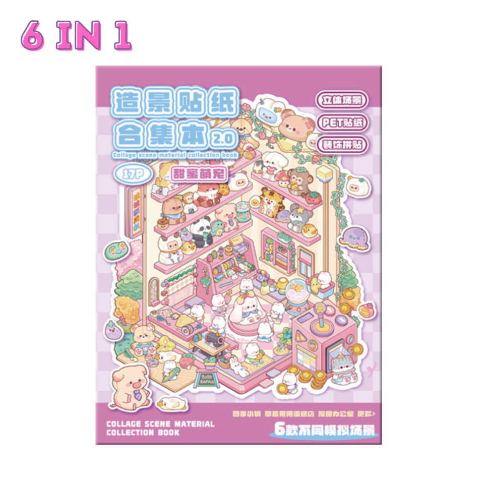 Pink Holo Large Sticker Booklet (6 in 1)