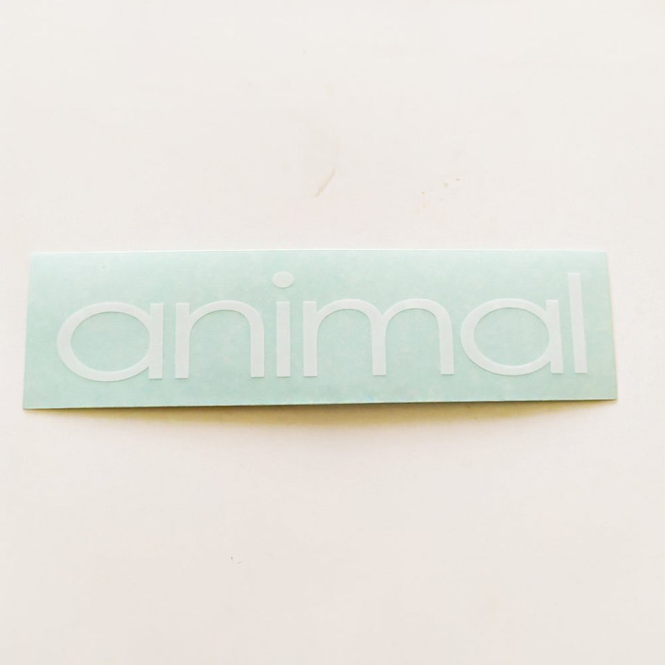Animal Bikes BMX Sticker / Decal - 10 cm across approx - White / Clear