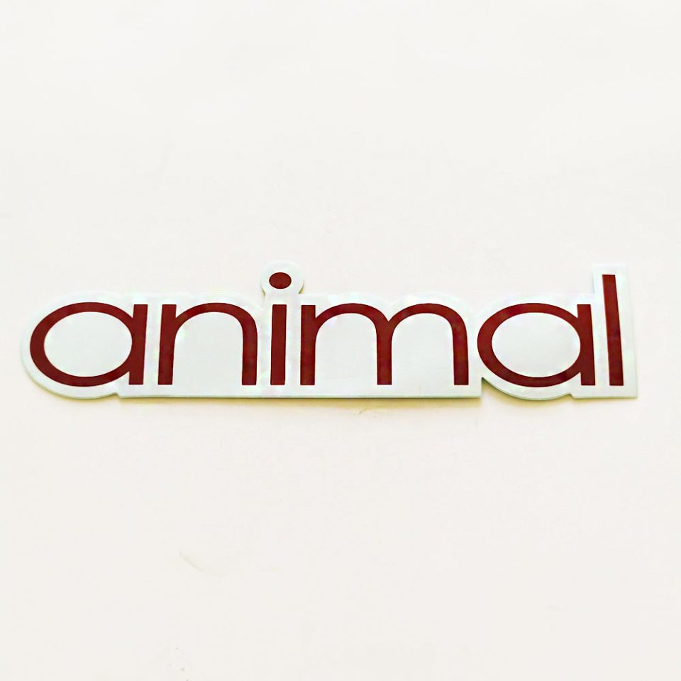 Animal Bikes BMX Sticker / Decal - 14.5 cm across approx - White / Maroon