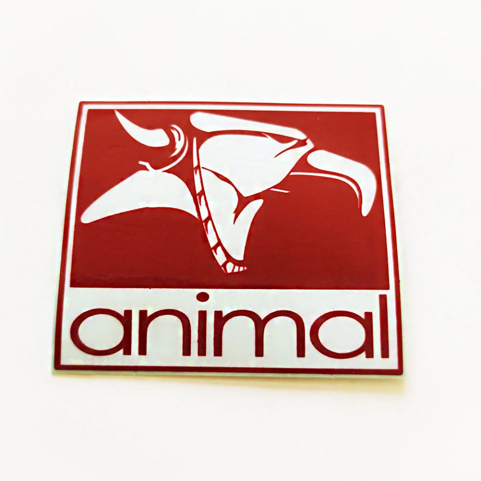 Animal Bikes BMX Sticker / Decal - 4.5 cm across approx - Maroon