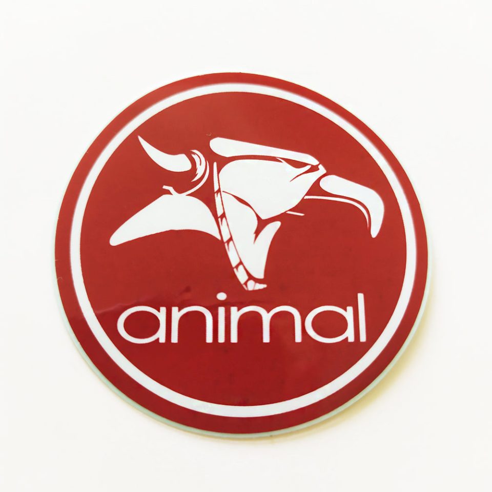 Animal Bikes BMX Sticker / Decal - 5 cm across approx - Maroon