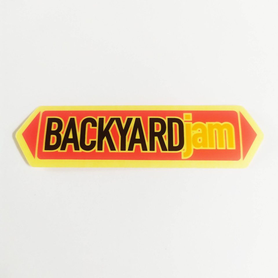 Backyard Jam Classic Logo BMX Sticker / Decal - 13.5cm across approx.