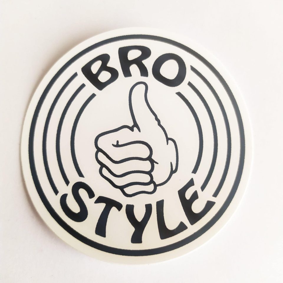 Bro Style Skate Sticker - White