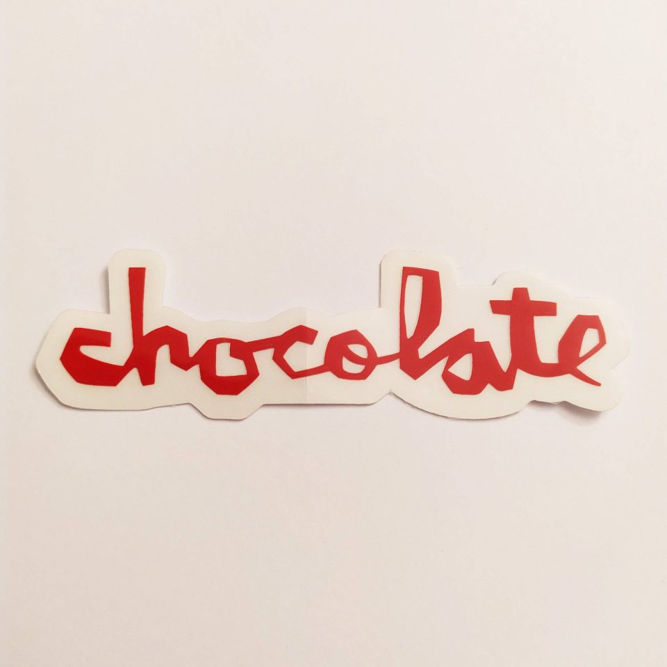 Chocolate Chunk Logo stickerdoll Sticker - Red - 8cm across approx