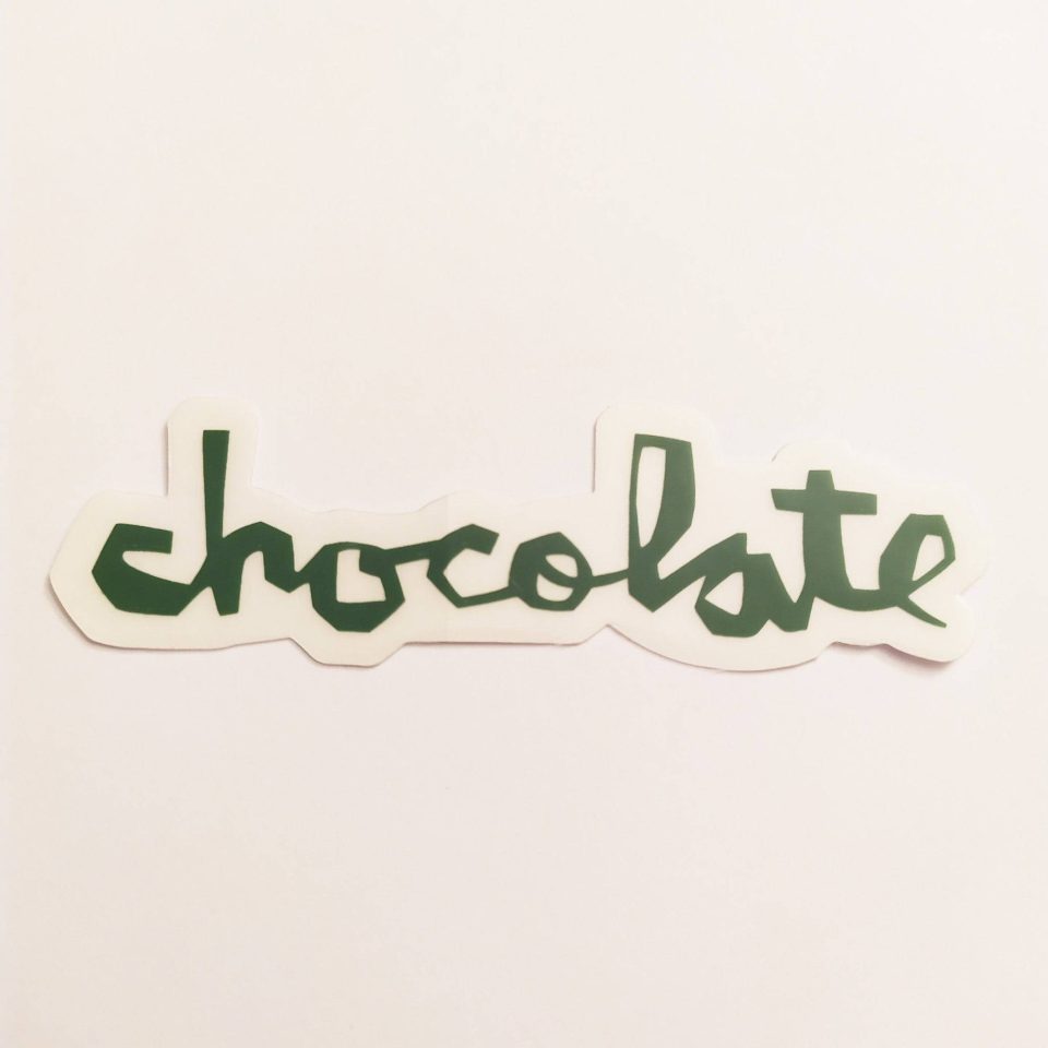 Chocolate Chunk Logo stickerdoll Sticker - Dark Green - 8cm across approx