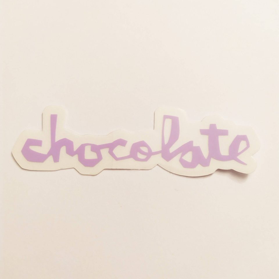 Chocolate Chunk Logo stickerdoll Sticker - Lilac - 8cm across approx