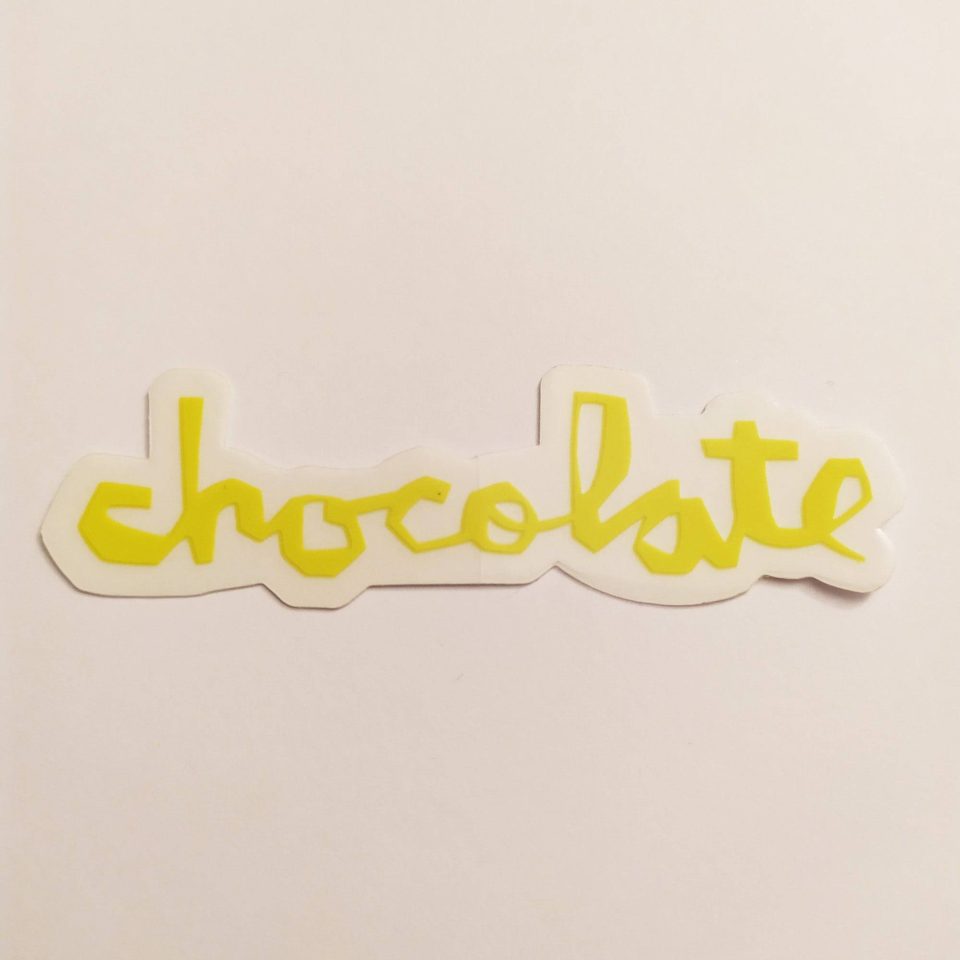 Chocolate Chunk Logo stickerdoll Sticker - Lime Green - 14 cm across approx.