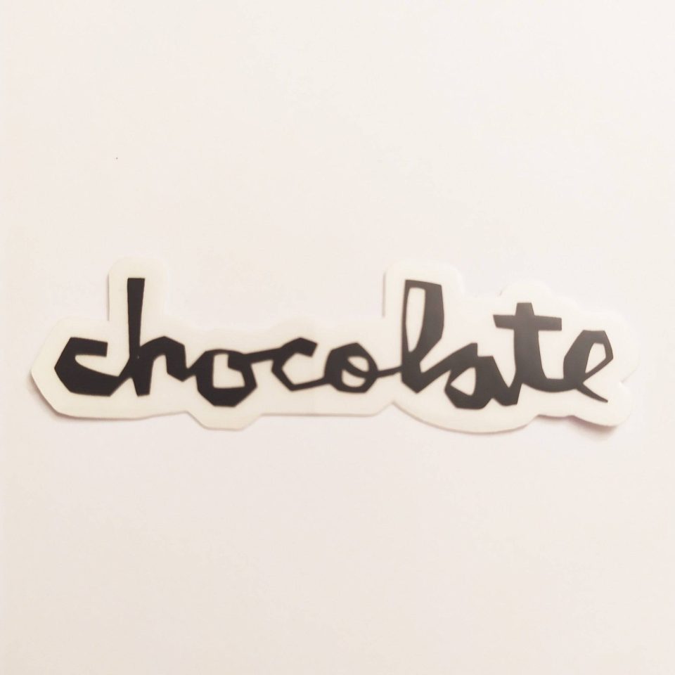 Chocolate Chunk Logo stickerdoll Sticker - Black - 8cm across approx