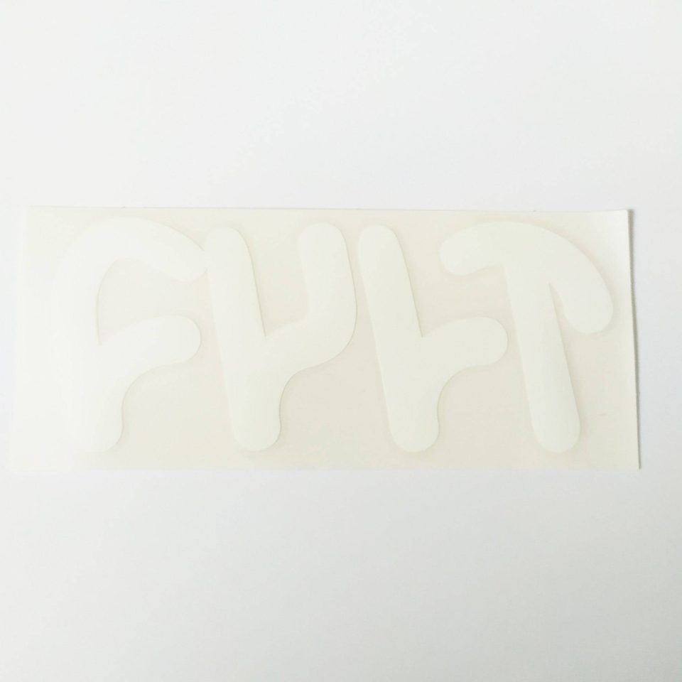 Cult Bikes BMX Sticker - Thick White Logo Rub On Decal