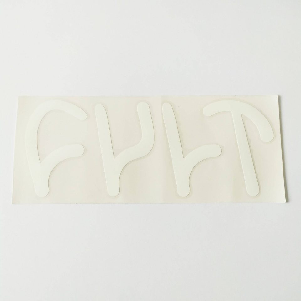 Cult Bikes BMX Sticker - White Logo Rub On Decal