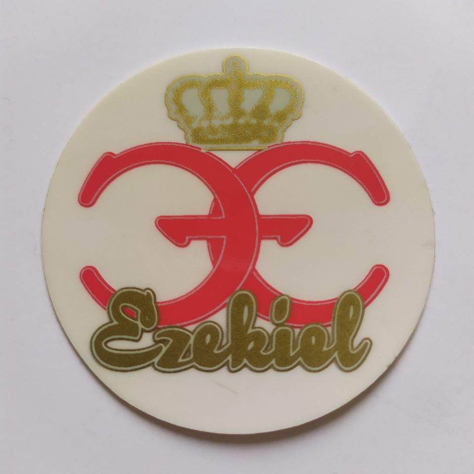 Ezekiel Old School stickerdoll Sticker - 5cm across approx red