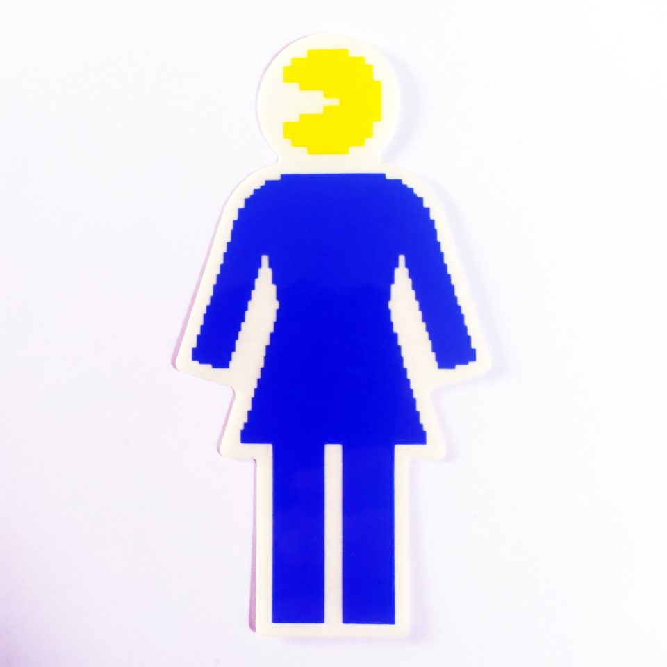 Girl stickerdoll X Pac-Man Skate Sticker