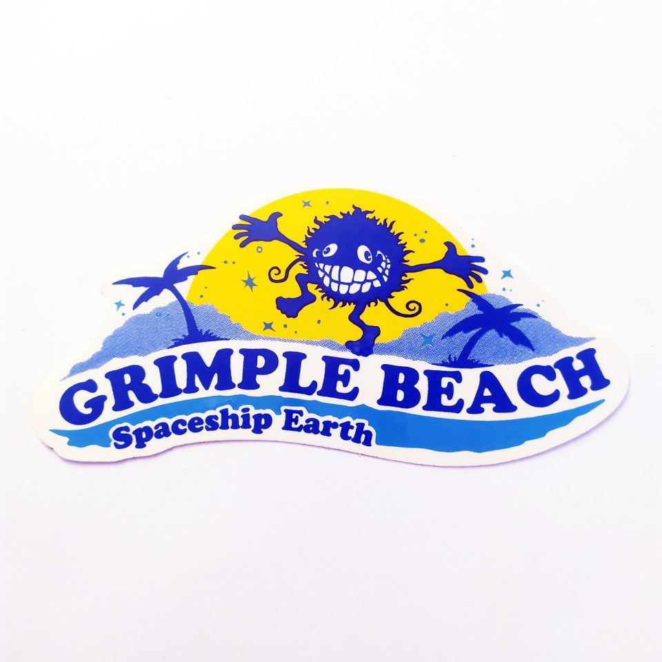 Grimple Stix Skate Sticker - Grimple Beach / Spaceship Earth