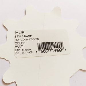 HUF Huf Club Skate Sticker