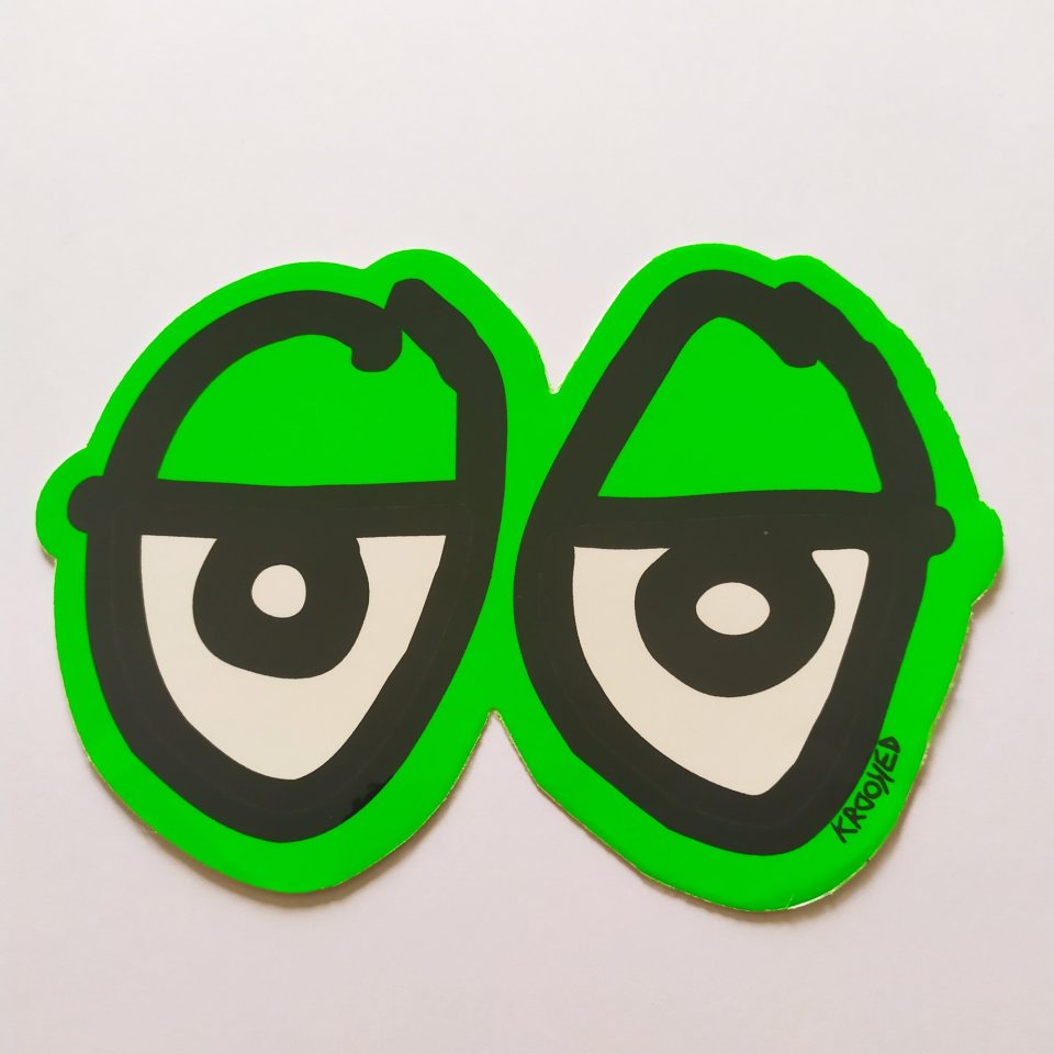 Krooked Eyes stickerdoll Sticker - Green. 8.5cm