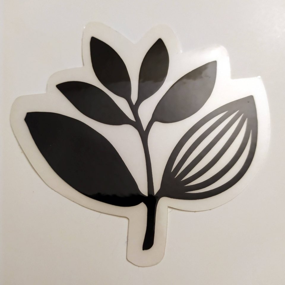 Magenta stickerdoll Sticker - 9.5cm across approx - black
