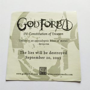 God Forbid – IV: Constitution Of Treason Music Sticker