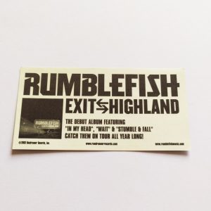 Rumblefish – Exit Highland Music Sticker