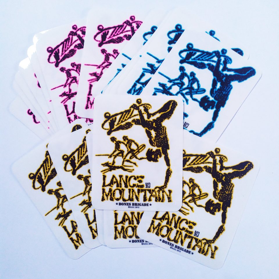 Powell Peralta - Bones Brigade Lance Mountain Future Primitive Skate Stickers - 20 Pack - Assorted Colours/New/Sealed/Official