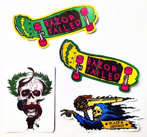 Razortailed Stickers set of 4. including Mike McChill & Blaze & Destroy
