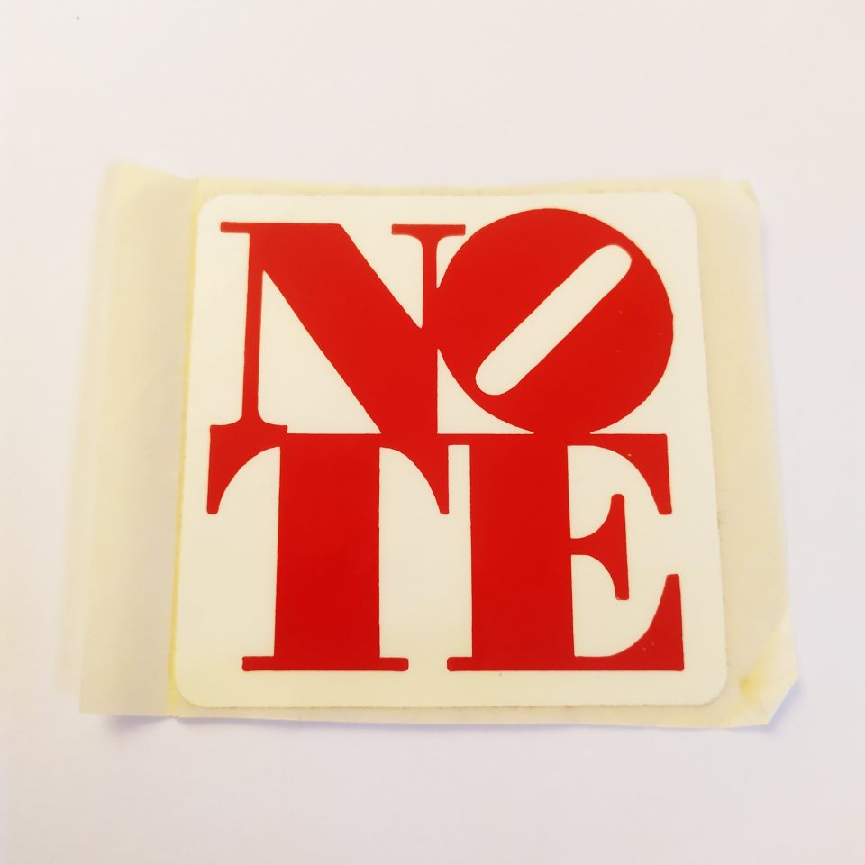 Note Shop Skate Sticker - White background