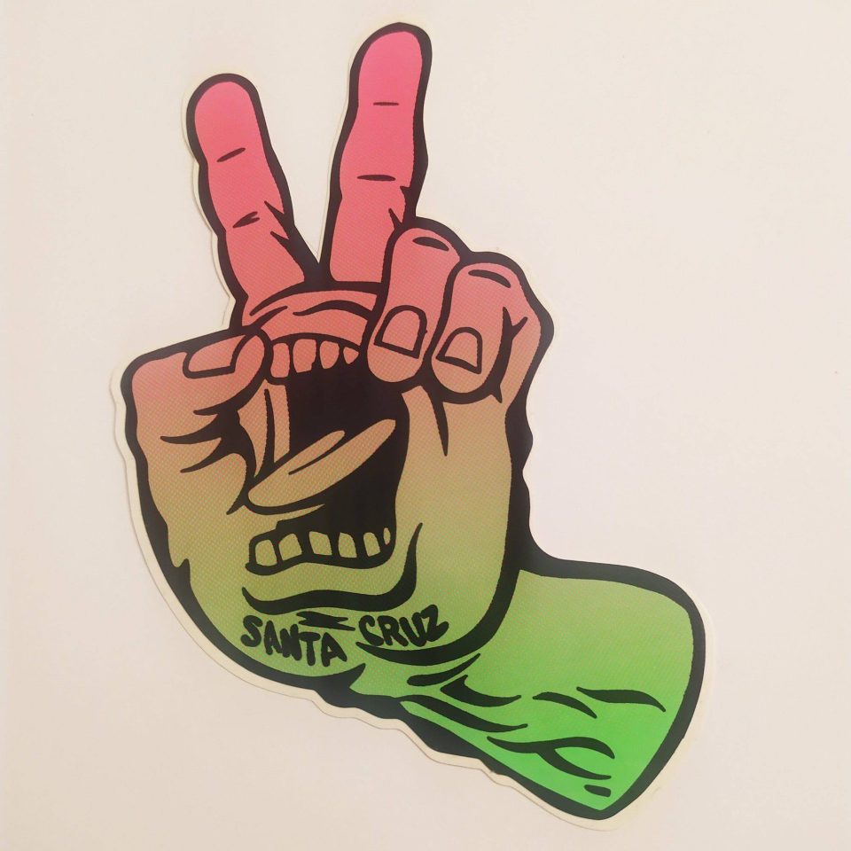 Santa Cruz Screaming Peace Hand stickerdoll Sticker