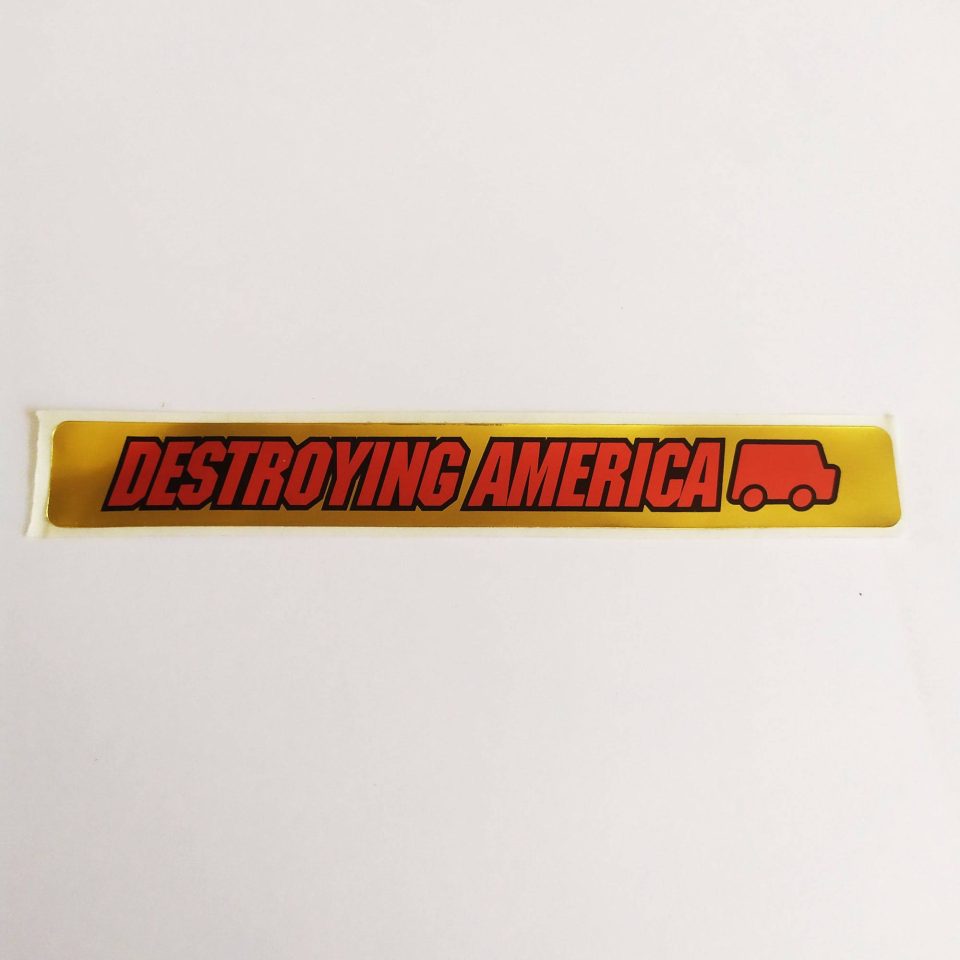 Hook-Ups Destroying America Skate Video Cassette Label Sticker