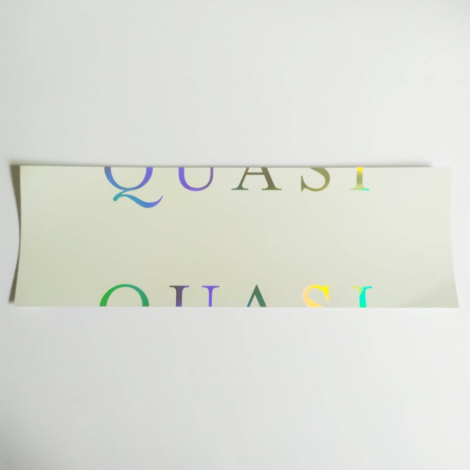 Quasi stickerdoll Chrome Bumper Sticker - White / Silver Holographic