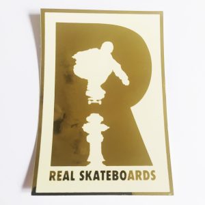 Real stickerdoll Logo Foil Sticker – White/Gold