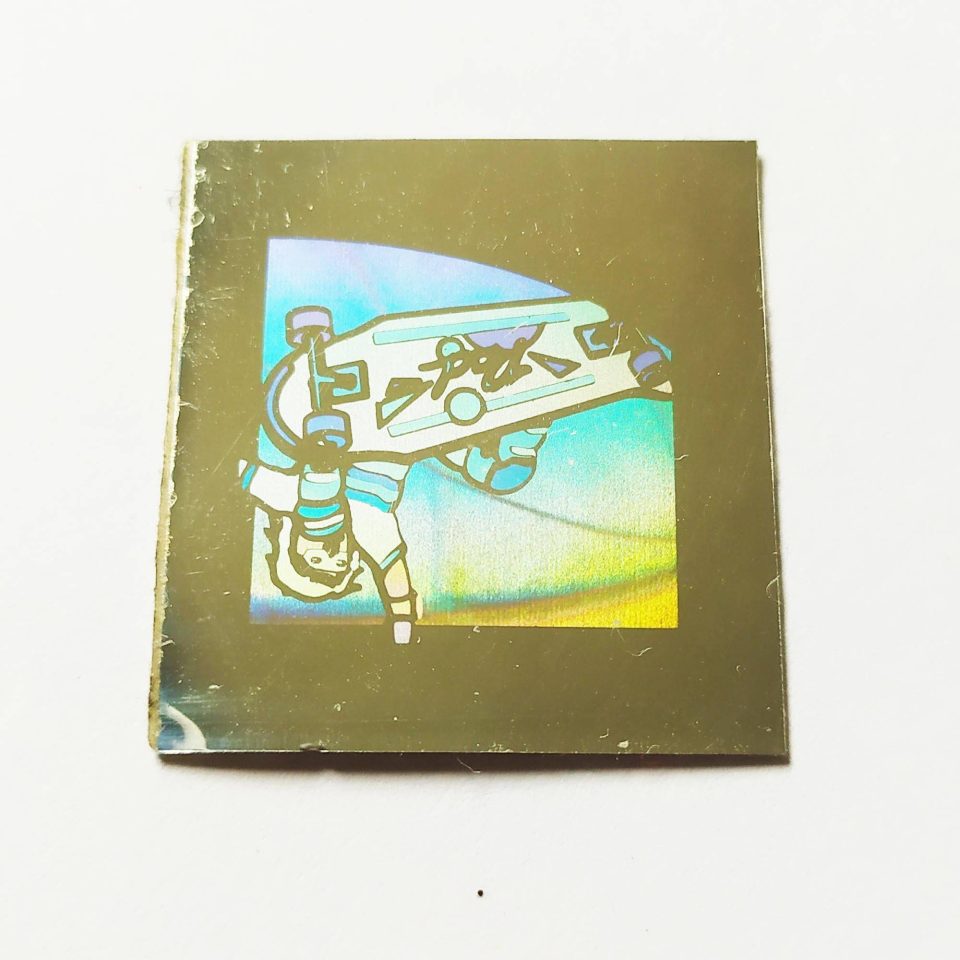80s Shiny Silver Reflective Old School Sticker