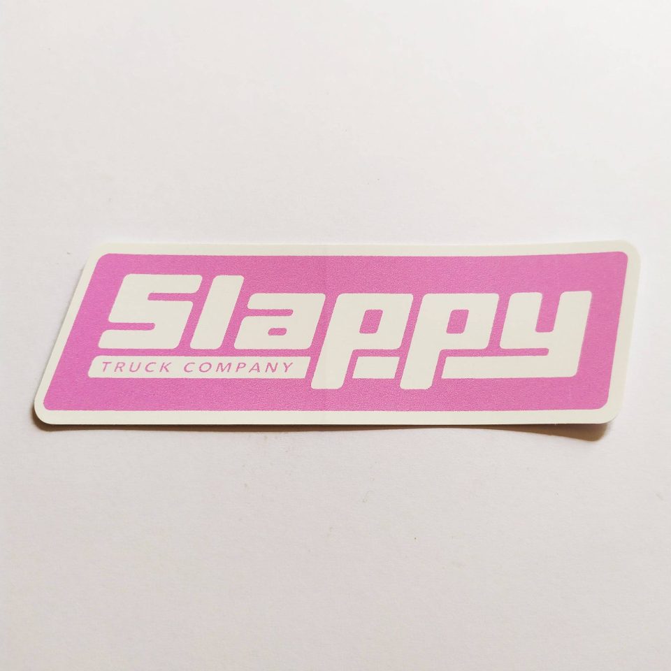 Slappy Trucks OG Logo Sticker - White/Pink