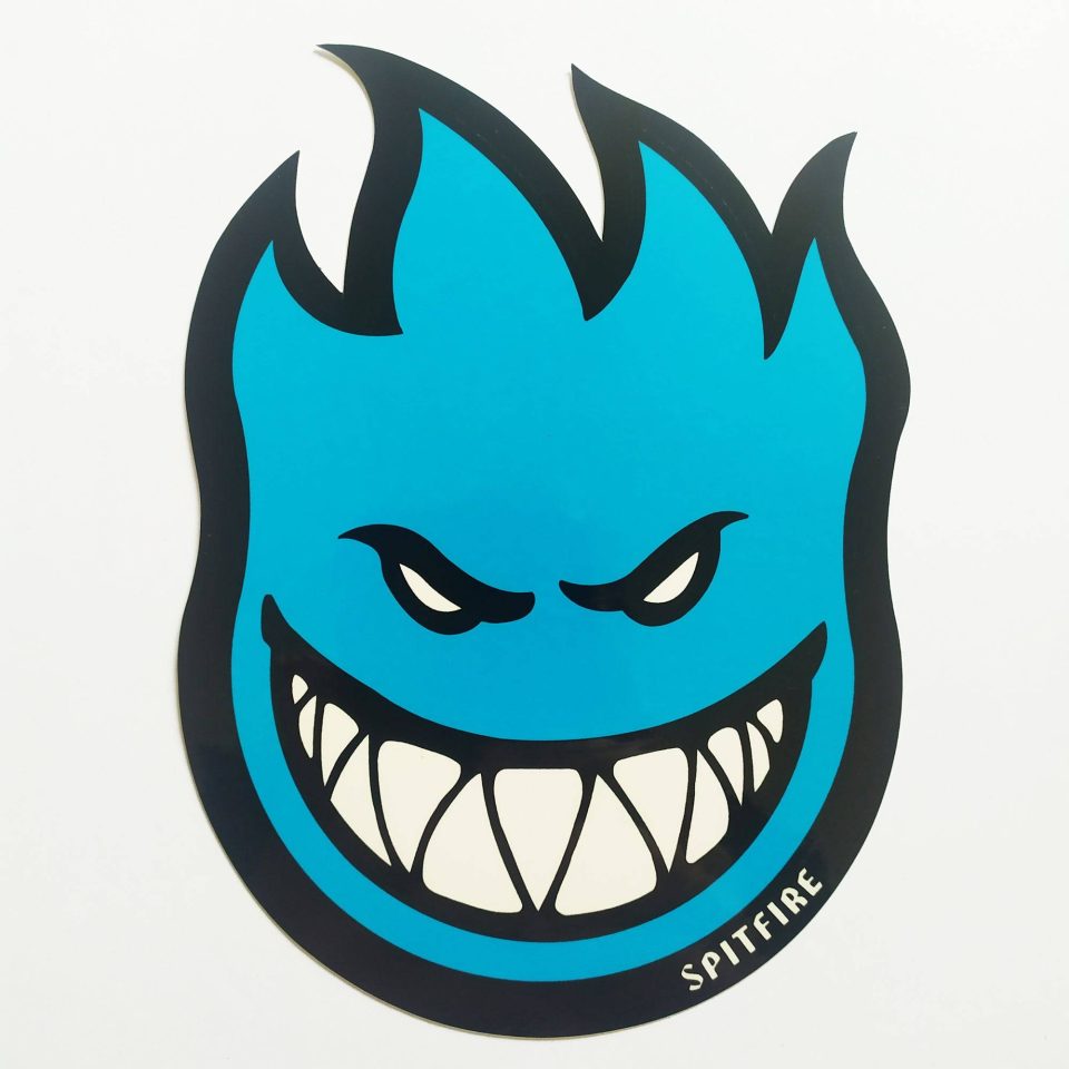 Spitfire Wheels - Bighead Fireball stickerdoll Sticker Blue - 7.5 cm