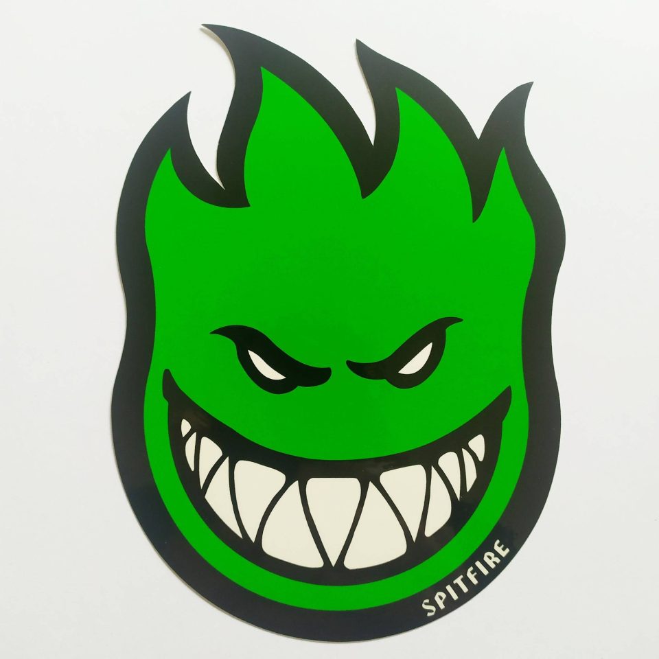 Spitfire Wheels - Bighead Fireball stickerdoll Sticker Green - 7.5 cm