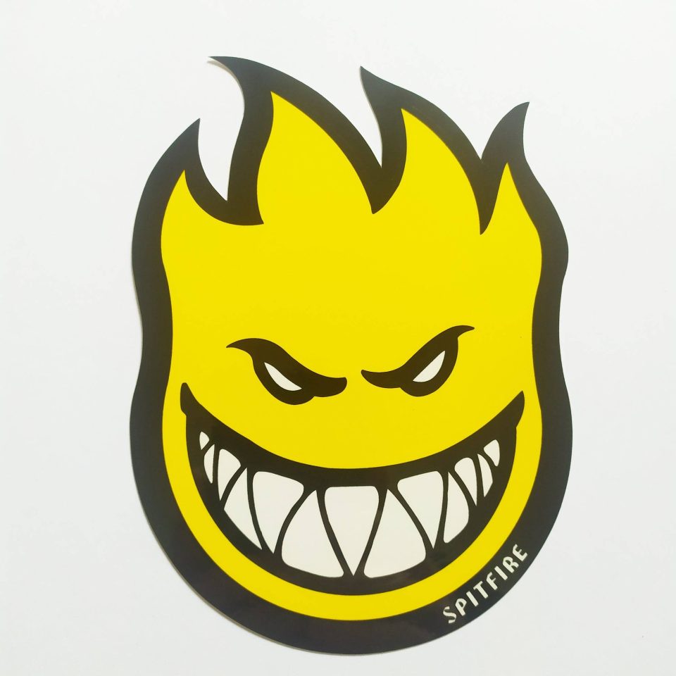 Spitfire Wheels - Bighead Fireball stickerdoll Sticker Yellow - 15 cm