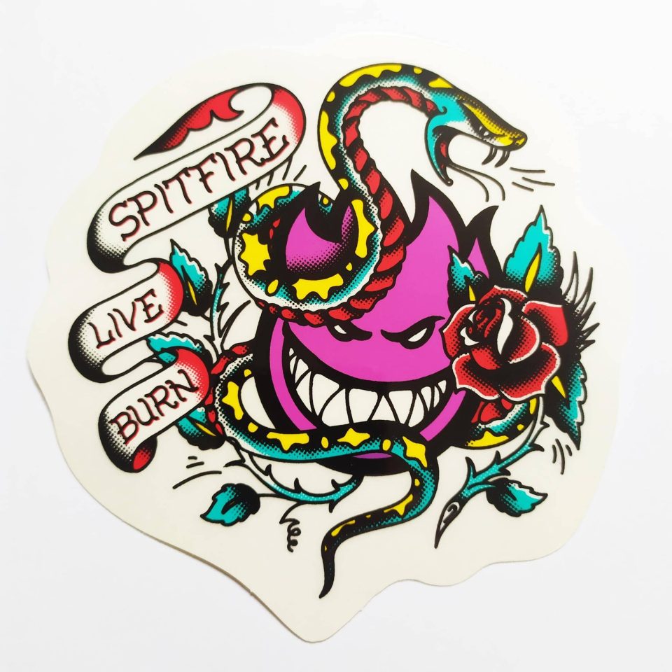 Spitfire Wheels stickerdoll Sticker - Tattoo Flash Purple