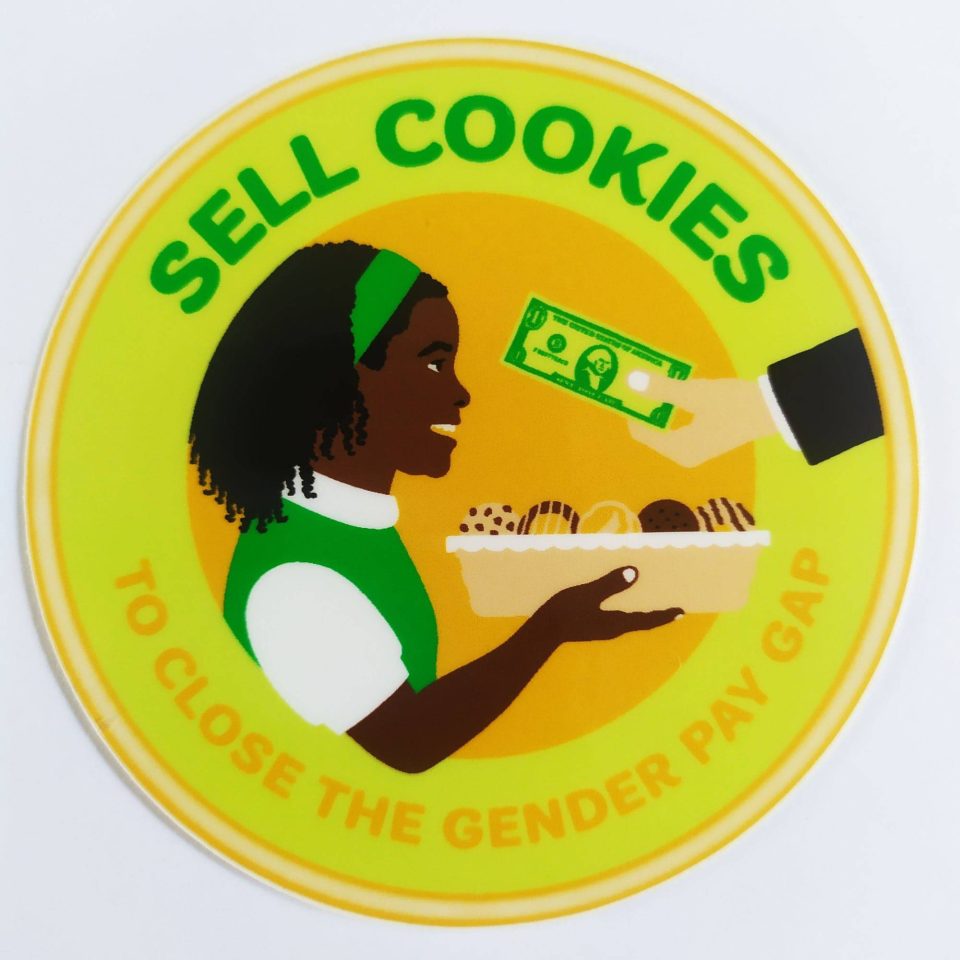 StrangeLove Skate Sticker - Sell Cookies To Close The Gender Pay Gap