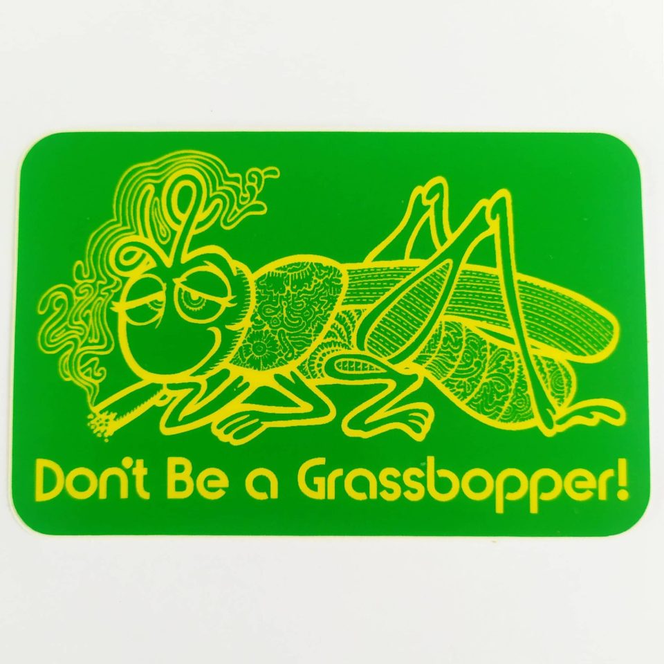 StrangeLove Skate Sticker - Don't Be a Grasshopper! Green
