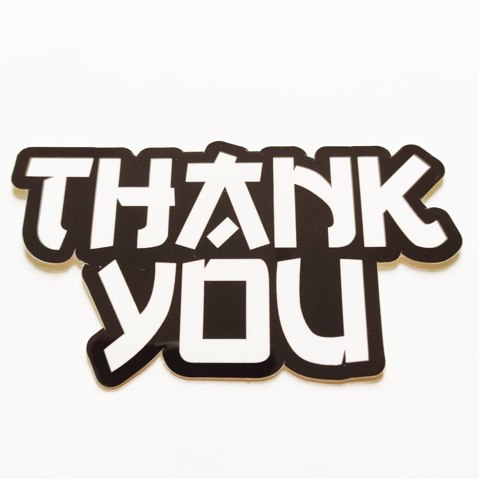 Thank You stickerdoll Sticker - Good Luck - 10cm across approx