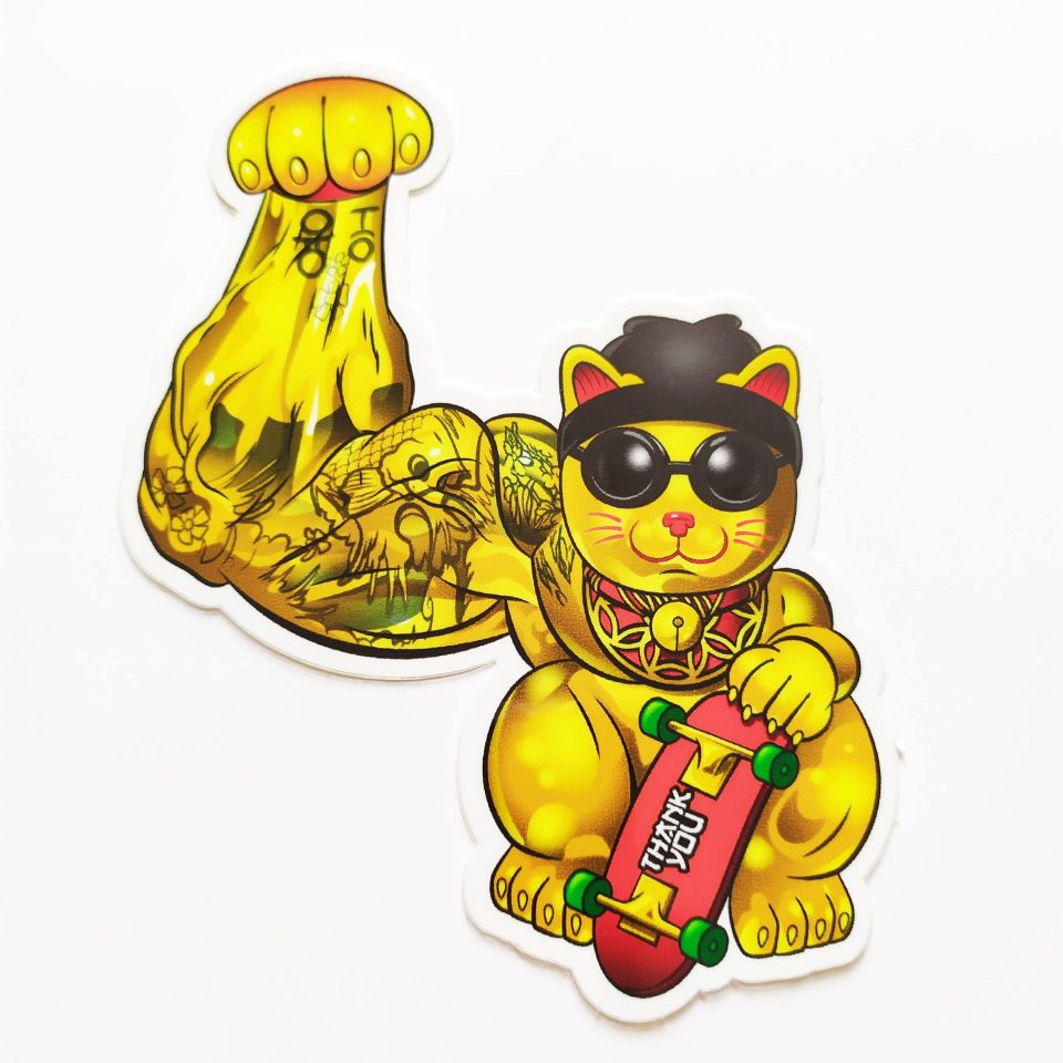 Thank You stickerdoll Sticker - Lucky Cat - 10cm high approx