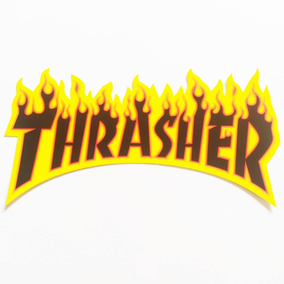 Thrasher Magazine stickerdoll Sticker - Flame Logo Yellow/Black