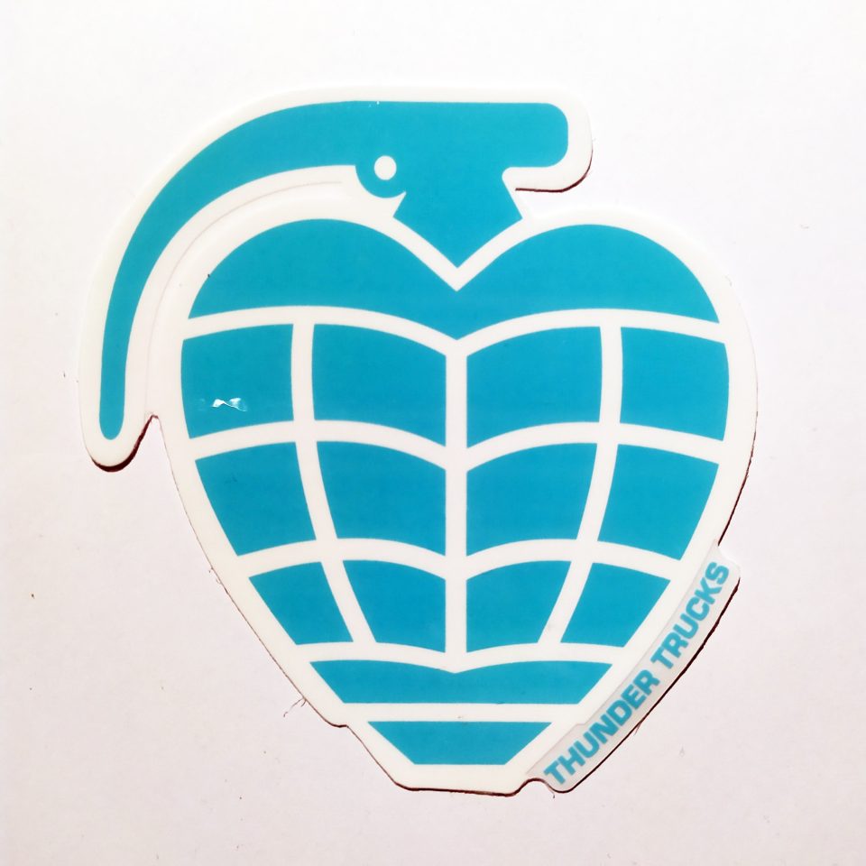 Thunder Trucks OG Grenade stickerdoll Sticker - Aqua - 6.5 cm